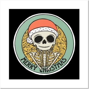 Merry Christmas Skeleton Posters and Art